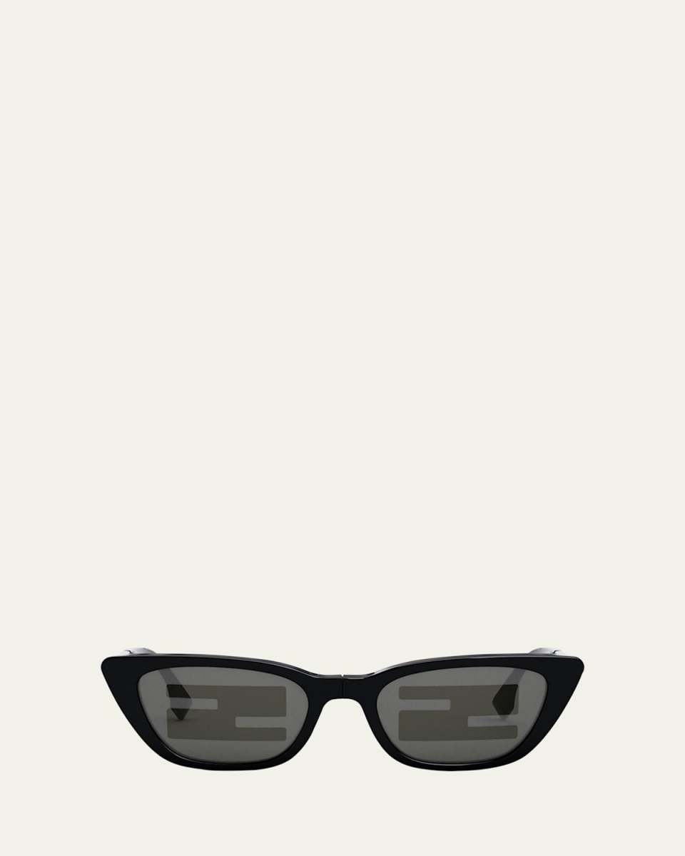 Baguette Mirrored Folding Nylon Cat-Eye Sunglasses